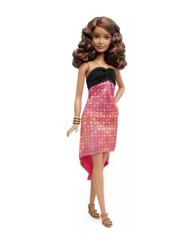 Barbie fashionistas friends mulatta with pink and black dress MATDGY54/DMF26 Mattel | Futurartshop.com
