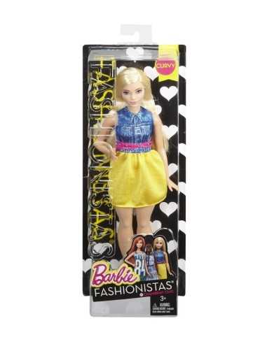 barbie fashionistas curvy con abito blu e giallo MATDGY54/DMF24 Mattel | Futurartshop.com