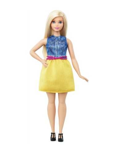 barbie fashionistas curvy con abito blu e giallo MATDGY54/DMF24 Mattel | Futurartshop.com