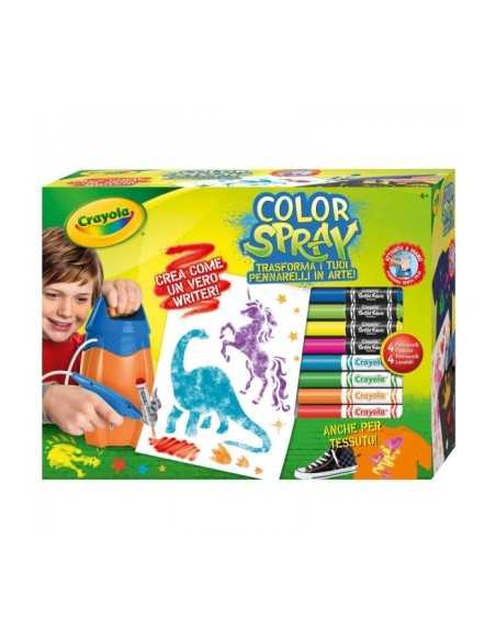 Color spray Aerografo con 8 pennarelli e 4 stencil CRA04-8738 IT Crayola | Futurartshop.com