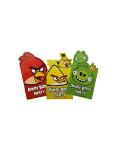 6 Biglietti inviti con busta Angry Birds CMG552368 2226778508328 Como Giochi  | Futurartshop.com