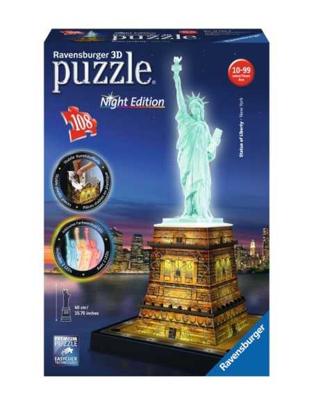 Statue of liberty 3d puzzle night edition-108 pieces RAV125968 Ravensburger | Futurartshop.com