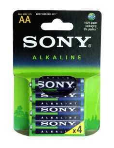 Sony Alkaline Mignon AM3E4X 4 125510 Sony | Futurartshop.com