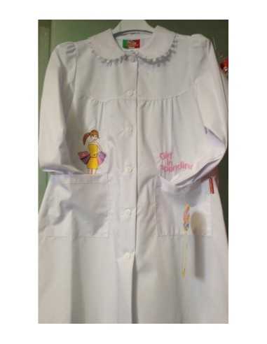 White apron size 65 model girl in spending CASNL116/65  | Futurartshop.com