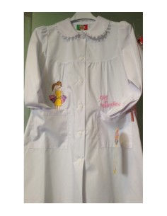 grembiule bianco taglia 90 modello girl in spending CASNL116/90  | Futurartshop.com