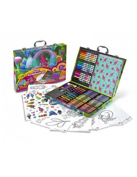 valigetta colori glitter trolls set con 115 pezzi CRA04-6928 Crayola | Futurartshop.com