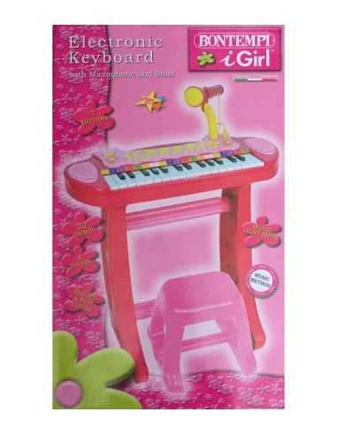 Keyboard Girl with microphone and stool legs  BIM133671 Bontempi | Futurartshop.com