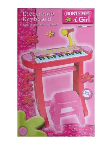 Tastiera Girl con gambe microfono e sgabello  BIM133671 Bontempi | Futurartshop.com