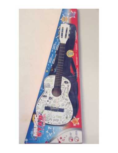 wooden screen printed music star guitar GIORDF51706 Bontempi | Futurartshop.com