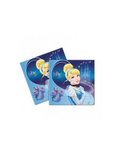 20 tovaglioli di carta Cenerentola 33x33 cm per feste CGM80999 2124596410093 Magic World Party | Futurartshop.com