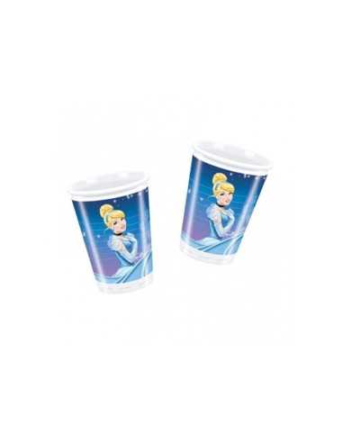 8 bicchieri in plastica Cenerentola in plastica monouso 200 cc CGM80998 2124699130119 Magic World Party | Futurartshop.com