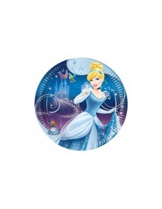 8 piatti piccoli 20 cm Cenerentola in cartoncino per feste 2124431011072 Magic World Party | Futurartshop.com