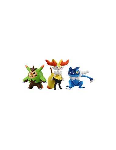 quilladin braixen and frogadier characters with pokemon 3 blister ROCT18524/T18840 Tomy | Futurartshop.com