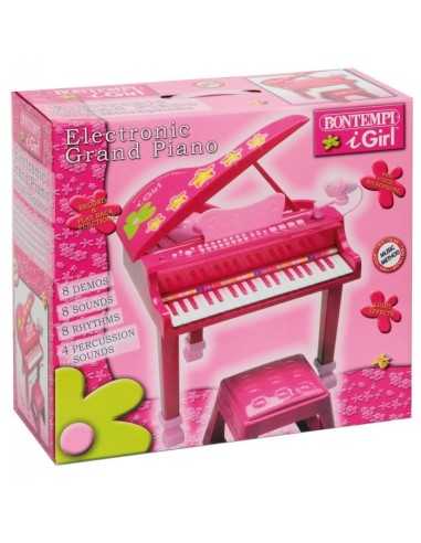 Grand Piano 37 keys with microphone and stool pink BIMGP3971 Bontempi | Futurartshop.com