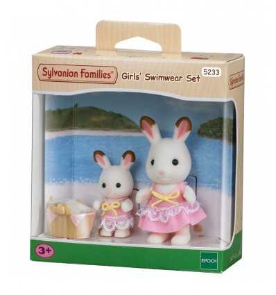 Sylvanian famille 2 petites sœurs lapin en maillot de bain 5233.SYL Epoch- Futurartshop.com