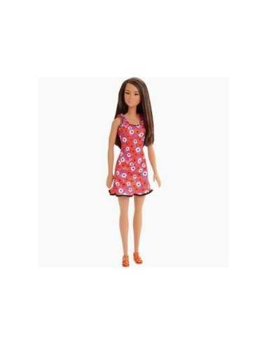 Trendy Barbie with Fuchsia dress with Asian flowers MATT7439/DVX90 Mattel | Futurartshop.com