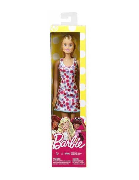 Trendy Barbie with white dress with red and purple flowers MATT7439/DVX86 Mattel | Futurartshop.com