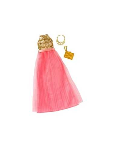 Barbie pink dress and Golden look glamorous single mode MATFCT22/FBB71 Mattel | Futurartshop.com
