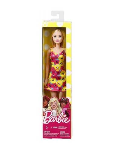 Barbie trendy con abito con fiori gialli e rossi MATT7439/DVX87 Mattel | Futurartshop.com