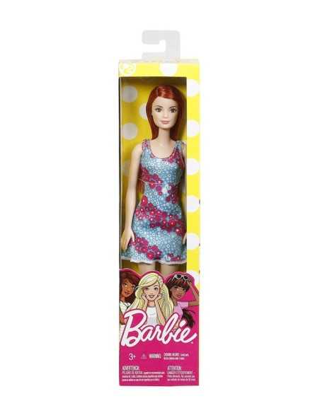 Barbie trendy con abito azzurro con fiori rossi MATT7439/DVX91 Mattel | Futurartshop.com