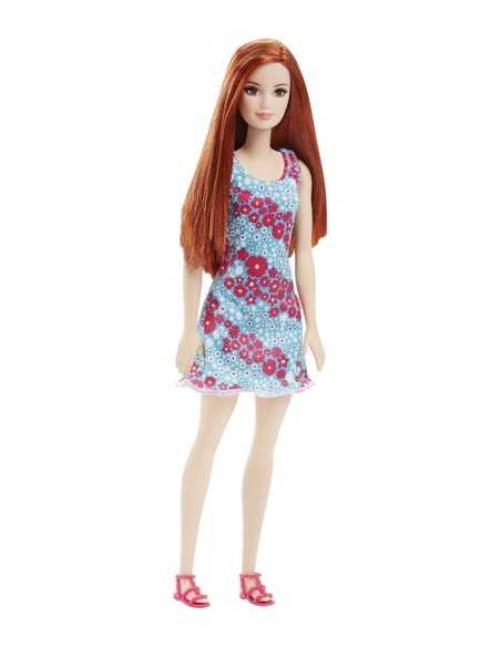 Trendy Barbie with blue dress with red flowers MATT7439/DVX91 Mattel | Futurartshop.com