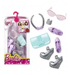 Barbie Accessories-Shoes/bags/jewellery/pink and silver CFX30/DMF50 Mattel- Futurartshop.com