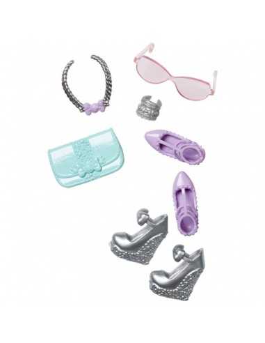 Barbie Accessories-Shoes/bags/jewellery/pink and silver MATCFX30/DMF50 Mattel | Futurartshop.com