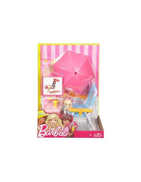 Barbie arredamenti da esterno -beach picnic più accessori MATDXB69/DVX49 Mattel | Futurartshop.com