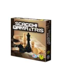 Classic wooden chess checkers and Tic Tac Toe games  SPI6037172 Editrice Giochi | Futurartshop.com