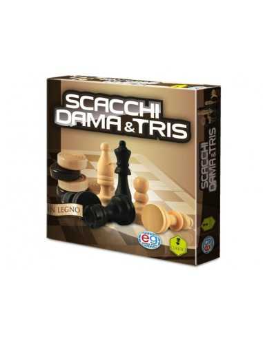 Classic wooden chess checkers and Tic Tac Toe games  SPI6037172 Editrice Giochi | Futurartshop.com