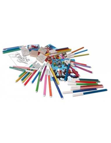 Set timbri con 60 pennarelli spiderman MUL18817 Multiprint | Futurartshop.com