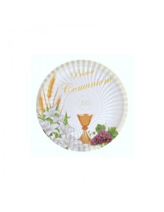 10 plates 18 cm communion lily BIM0000184 New Bama Party | Futurartshop.com