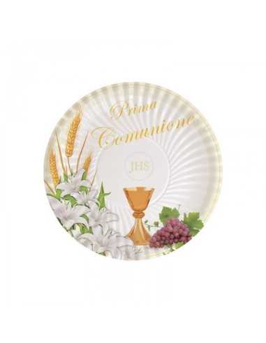 10 plates 24 cm communion lily BIM0005989 New Bama Party | Futurartshop.com
