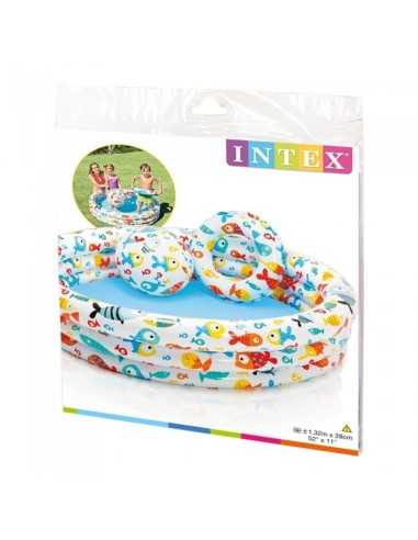Round pool 3 rings with vests and ball MAG59469-NP Intex | Futurartshop.com