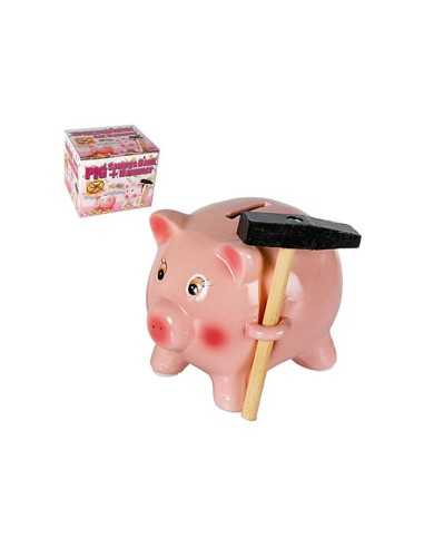 Piggy bank ceramic pig with hammer 15 cm R78/4021 Out of The Blue | Futurartshop.com