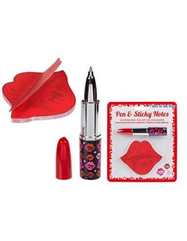 Penna a sfera rossetto con block notes adesivo R29/3093 Out of The Blue | Futurartshop.com