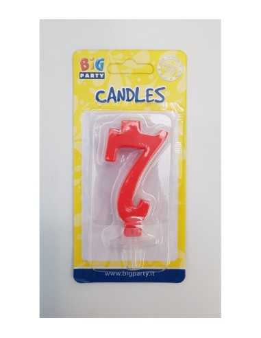 Candela rossa numero 7 BIM0006434 New Bama Party | Futurartshop.com