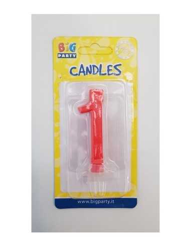 Red candle number 1 BIM0006428 New Bama Party | Futurartshop.com