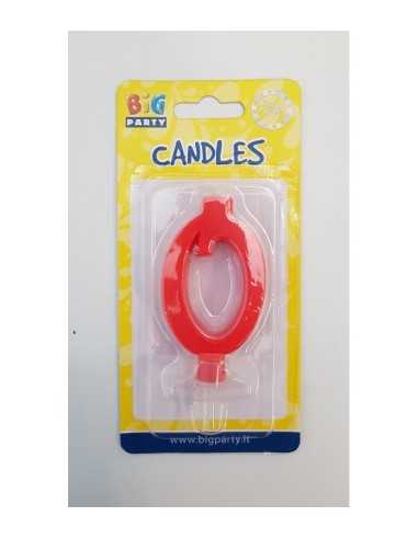 Red candle number 0 BIM0006431 New Bama Party | Futurartshop.com
