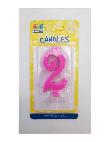 Candle pink number 2 BIM0006439 New Bama Party | Futurartshop.com