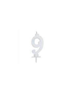 White candle number 9 BIM0006453 New Bama Party | Futurartshop.com