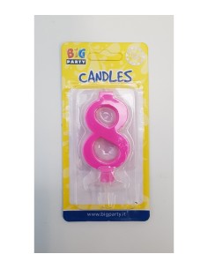 Candle-pink number 8 BIM0006440 New Bama Party | Futurartshop.com