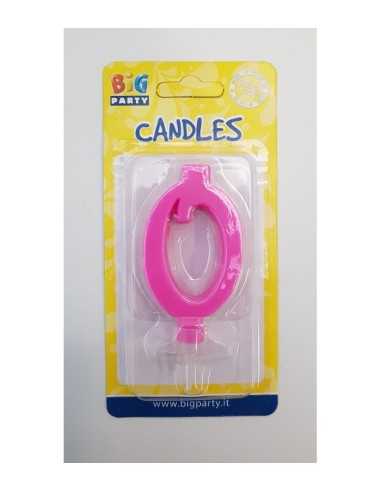 Candle pink number 0 BIM0006444 New Bama Party | Futurartshop.com