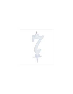 White candle number 7 BIM0006448 New Bama Party | Futurartshop.com