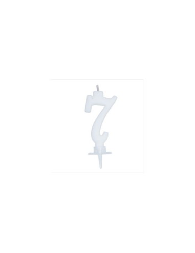 White candle number 7 BIM0006448 New Bama Party | Futurartshop.com