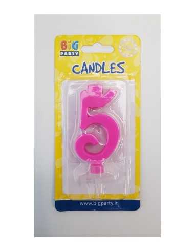 Candela fuxia numero 5 BIM0006438 New Bama Party | Futurartshop.com