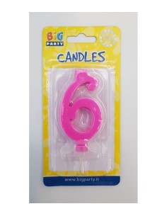 Candela fuxia numero 6 BIM0006441 New Bama Party | Futurartshop.com