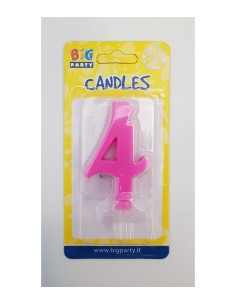 Candle fuchsia number 4 BIM0006435 New Bama Party | Futurartshop.com