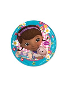 8 piatti grandi in cartoncino 23 cm Dottoressa Peluche NBP82033 Como Giochi  | Futurartshop.com