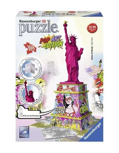 Puzzle 3D statue of liberty pop art edition 108 colori GIO125975 Ravensburger | Futurartshop.com